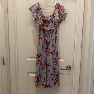 Floral Ruffle Sleeve Dress